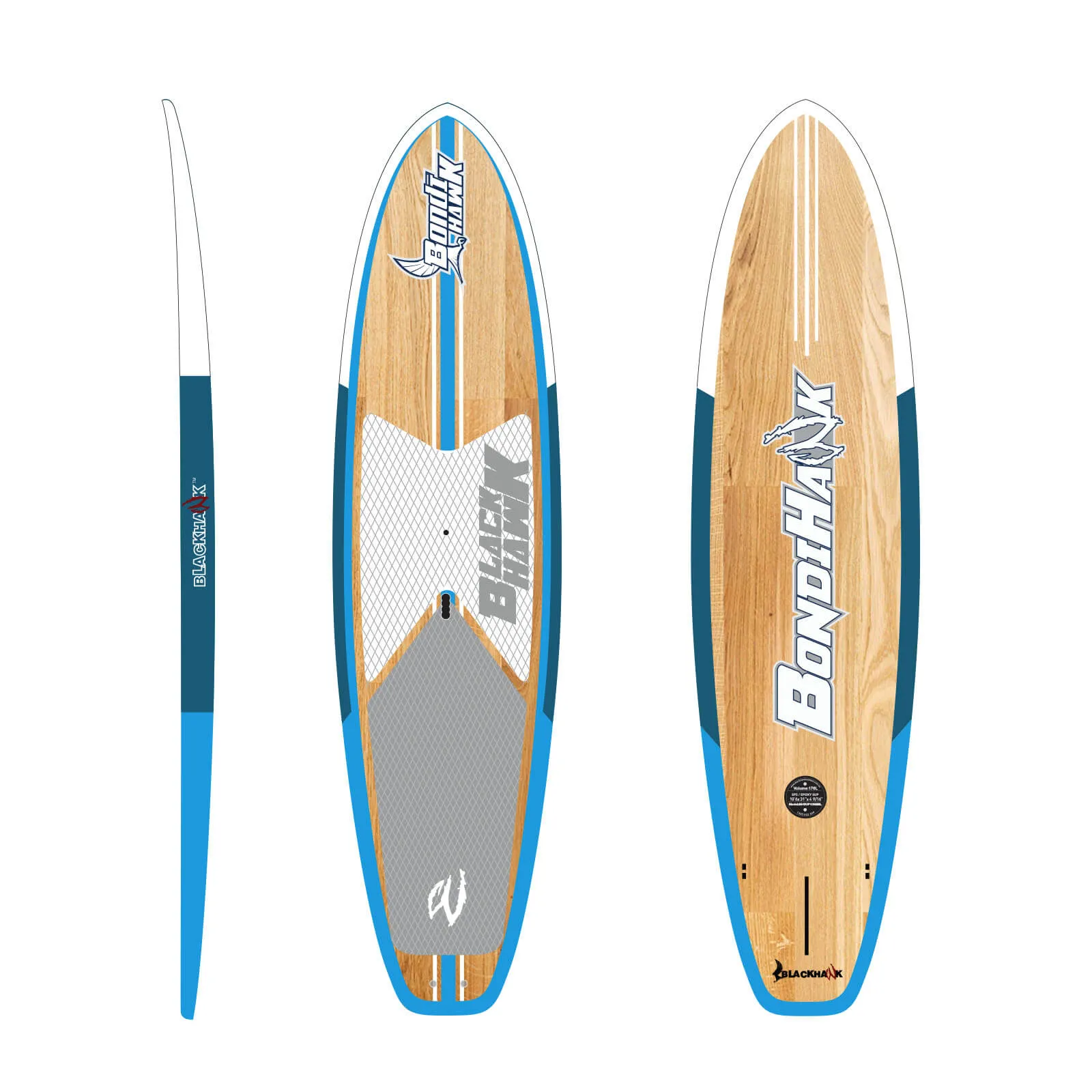 10'6" Bondihawk All-Rounder Bamboo Blue SUP Package