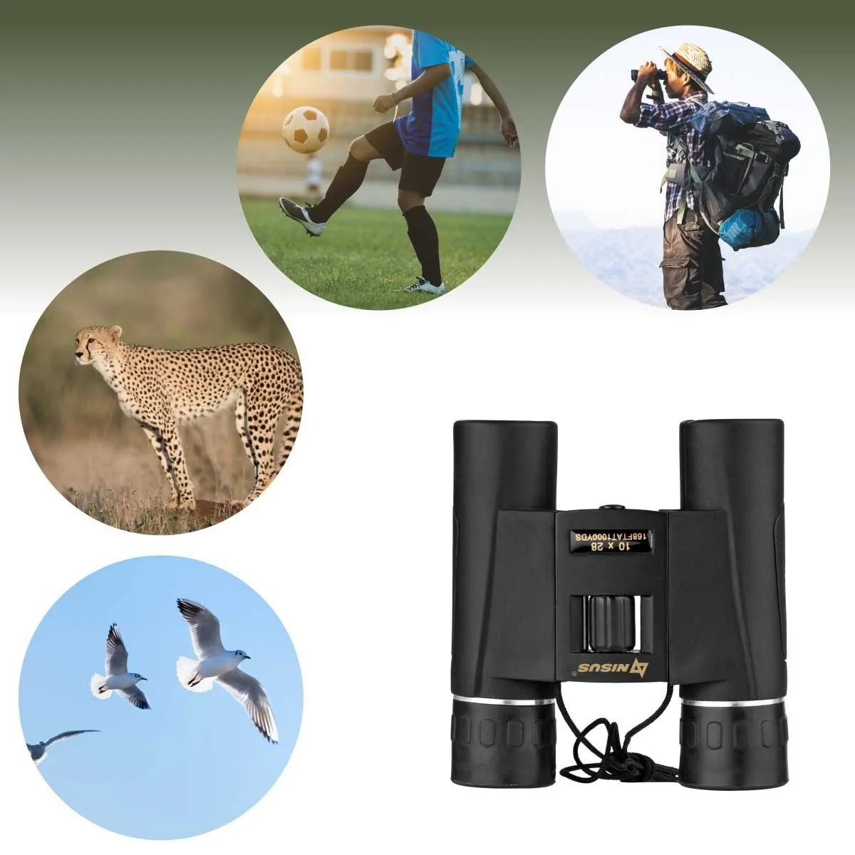 10x28 Power Adjustable Compact Field Binocular