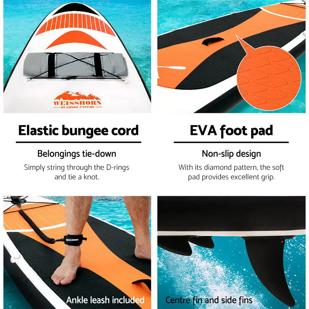 11ft Inflatable SUP Paddle Board w/ Kayak Seat - Weisshorn