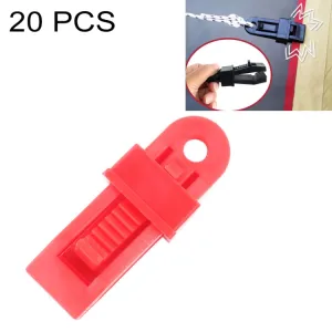 20 PCS Outdoor Tent Awnings Windproof Fixing Clip Multifunctional Wind Rope Buckle (Red)