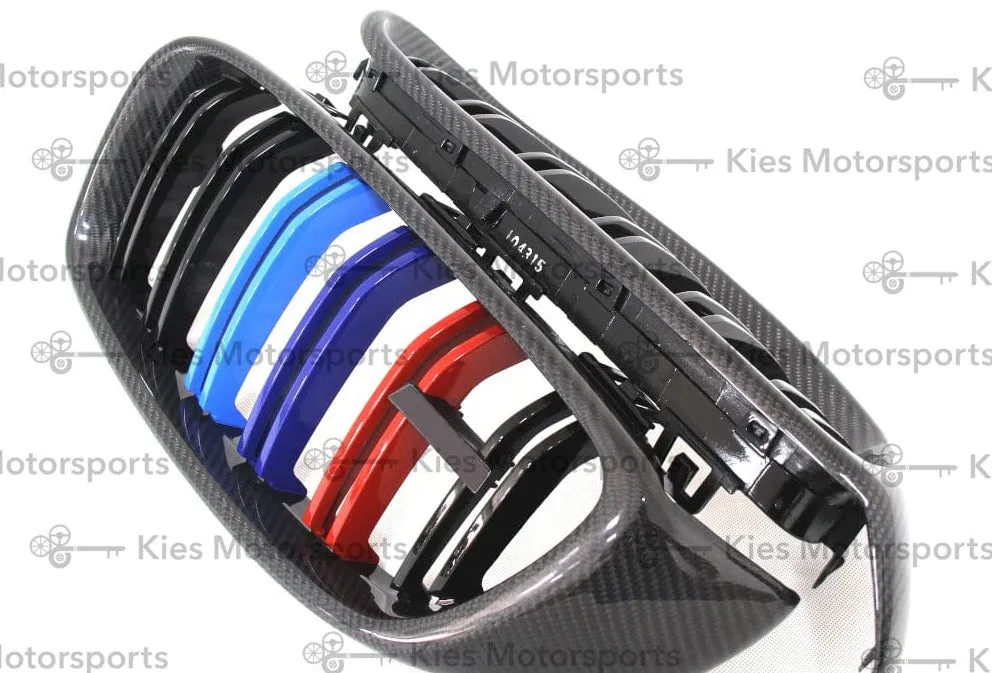 2014-2020 BMW 4 Series (F32 / F33 / F36) M4 Style Carbon Fiber Kidney Grilles (Various Finishes) - Also Fits OEM F82 M4 & F80 M3