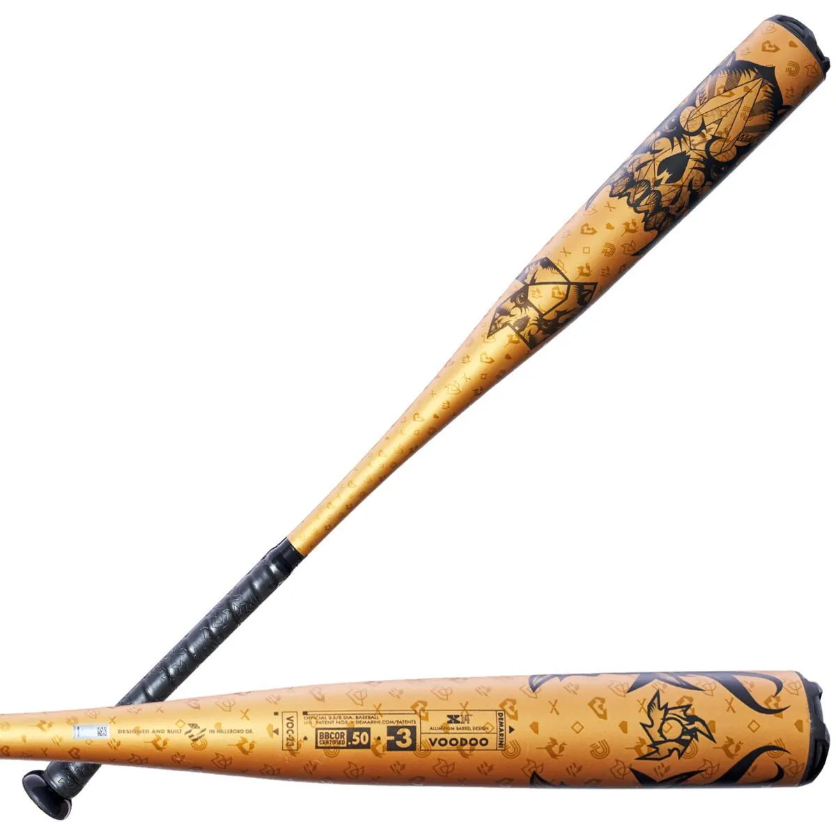 2023 DeMarini Voodoo One Gold BBCOR (-3) Baseball Bat: WBD2352010