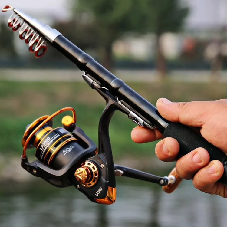 32cm Portable Telescopic Sea Fishing Rod Mini Fishing Pole, Extended Length : 1.5m, Black Clip Reel Seat