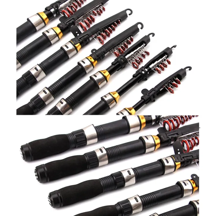 32cm Portable Telescopic Sea Fishing Rod Mini Fishing Pole, Extended Length : 1.5m, Black Tube-type Reel Seat