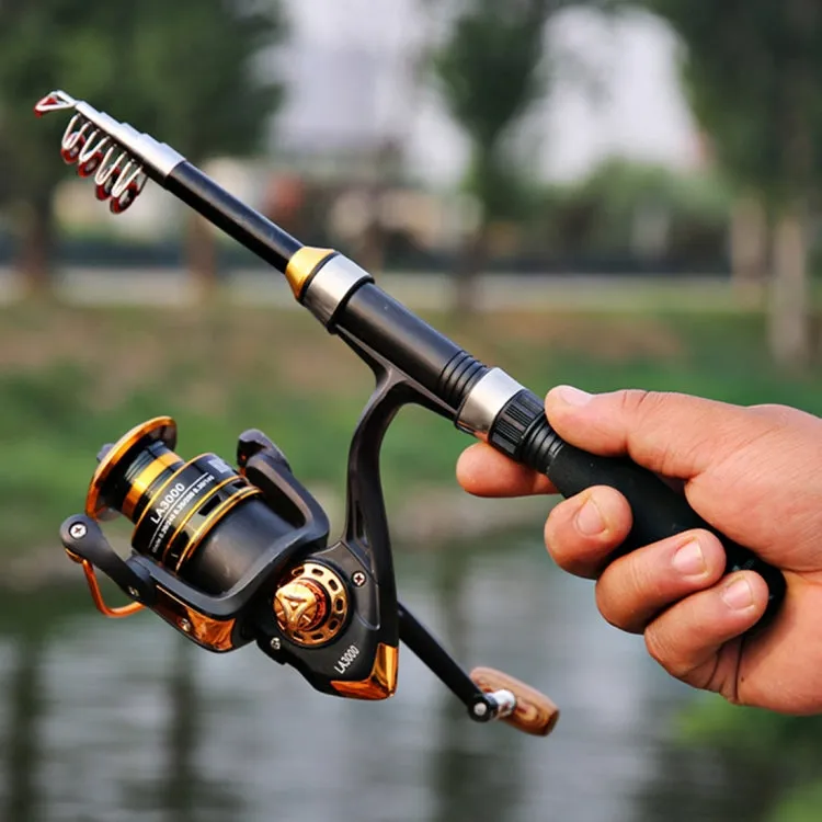 32cm Portable Telescopic Sea Fishing Rod Mini Fishing Pole, Extended Length : 1.5m, Black Tube-type Reel Seat