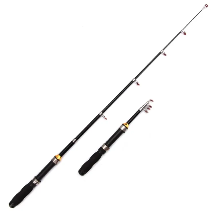 32cm Portable Telescopic Sea Fishing Rod Mini Fishing Pole, Extended Length : 1.5m, Black Tube-type Reel Seat