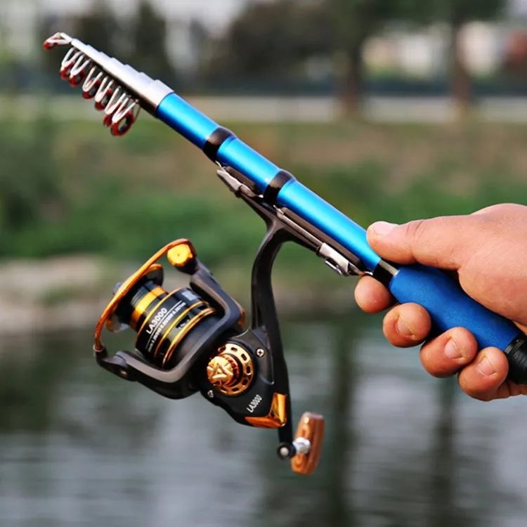 32cm Portable Telescopic Sea Fishing Rod Mini Fishing Pole, Extended Length : 1.5m, Blue Clip Reel Seat