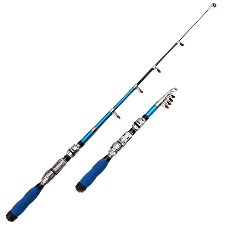 32cm Portable Telescopic Sea Fishing Rod Mini Fishing Pole, Extended Length : 1.5m, Blue Clip Reel Seat