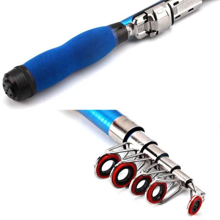 32cm Portable Telescopic Sea Fishing Rod Mini Fishing Pole, Extended Length : 1.5m, Blue Clip Reel Seat