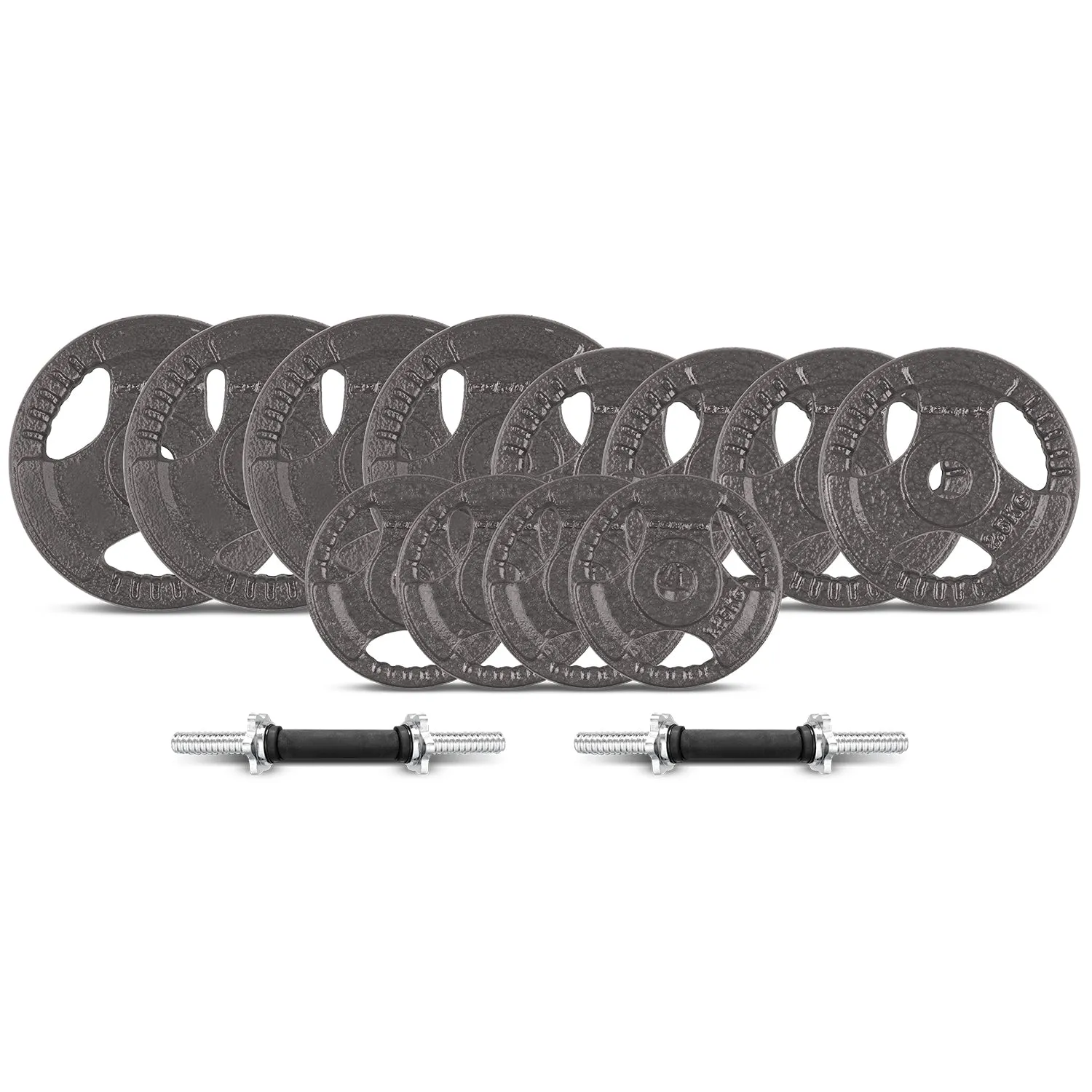 40kg Cast Iron Dumbbell Weight Set 25mm Handles CORTEX