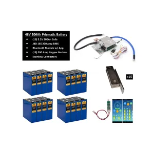 48V Lithium Iron Phosphate (LiFePO4) Battery Sets with 200A BMS