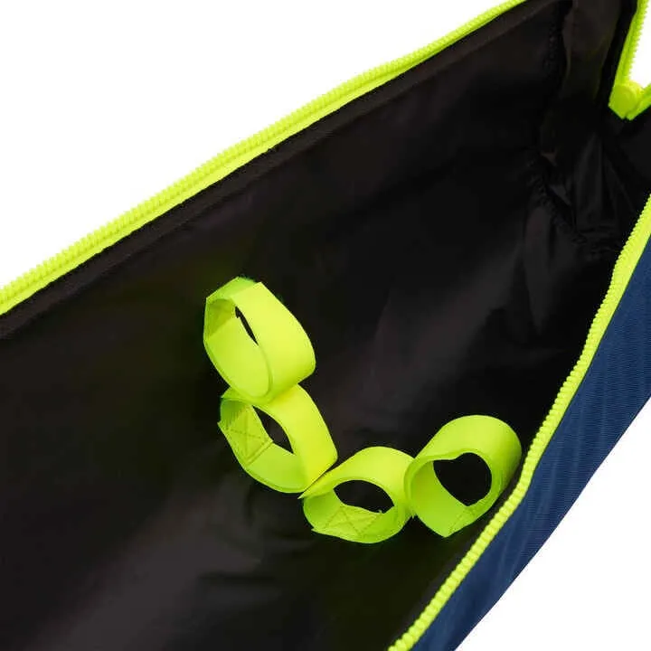 500 CAPERLAN Hardcover Fishing Rod Bag, Antique Blue/Neon Yellow