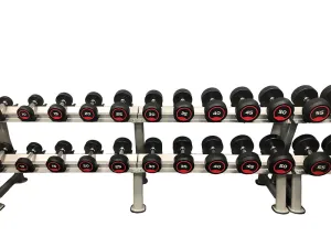 5LB-100LB Pro Style Rubber Dumbbell Set