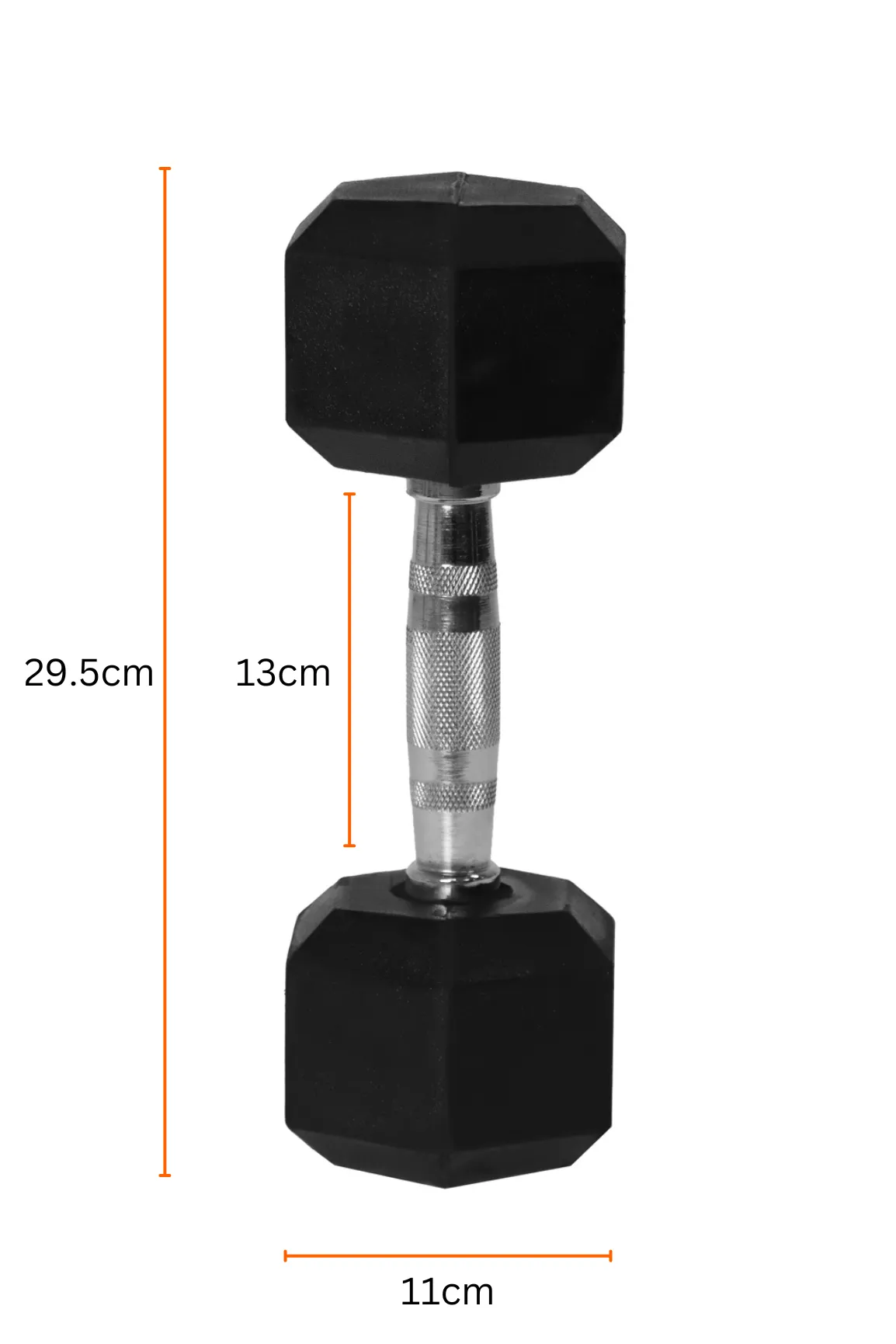 8kg Body Iron Commercial Rubber Hex Dumbbell Pair