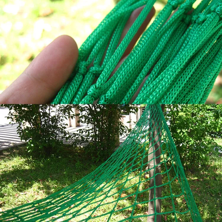 9 Strand Nylon Rope Hammock Portable Camping Leisure Mesh Hammock(Green)