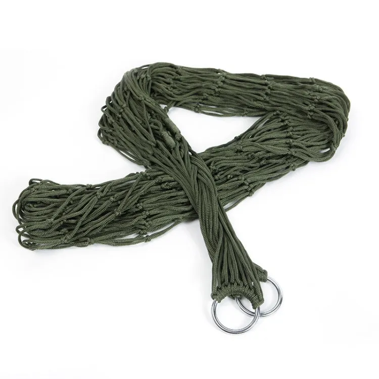 9 Strand Nylon Rope Hammock Portable Camping Leisure Mesh Hammock(Green)