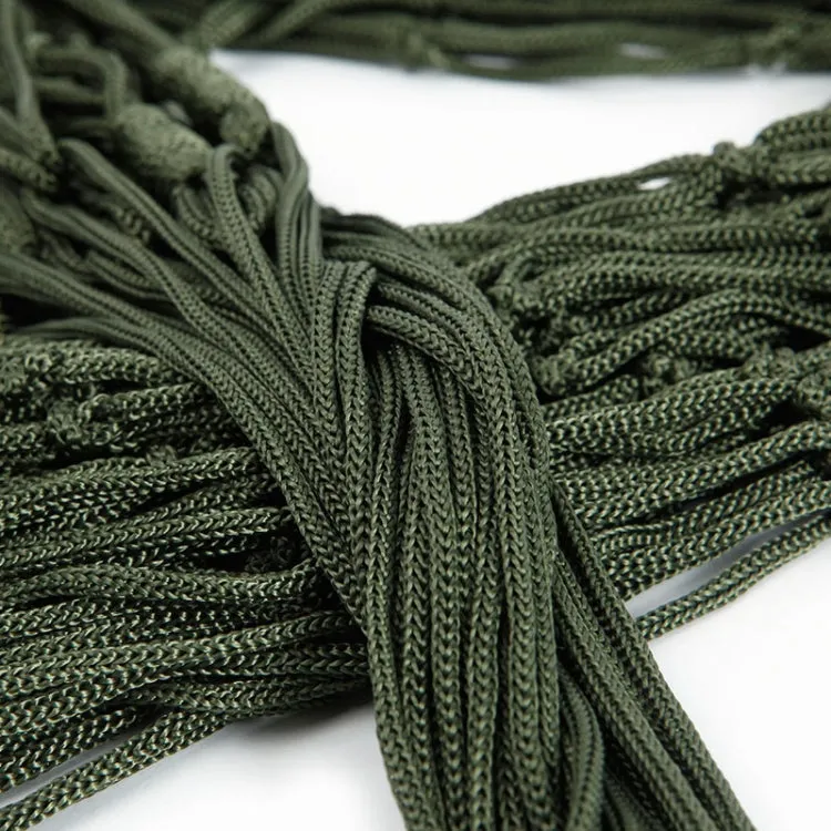 9 Strand Nylon Rope Hammock Portable Camping Leisure Mesh Hammock(Green)