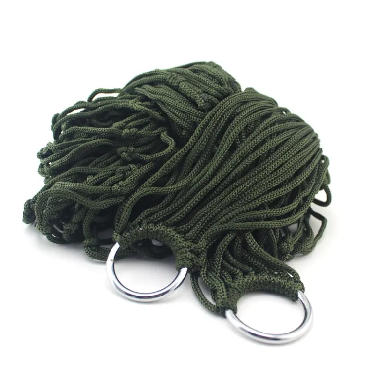 9 Strand Nylon Rope Hammock Portable Camping Leisure Mesh Hammock(Green)