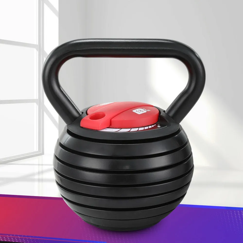 Adjustable Cast Iron Kettlebell Set 18kg, Oversized Handle - Everfit