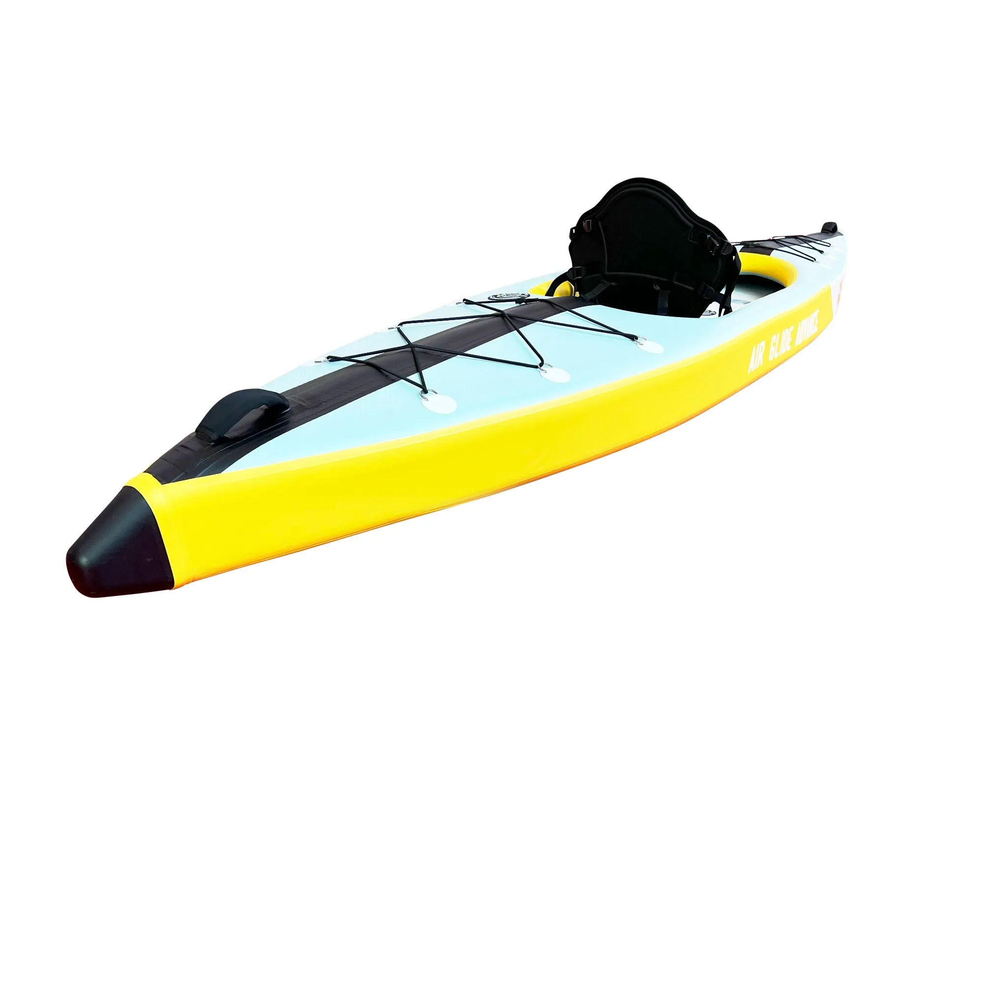 Air Glide Advance 385 - 3.85M Single Inflatable Kayak Black/Yellow