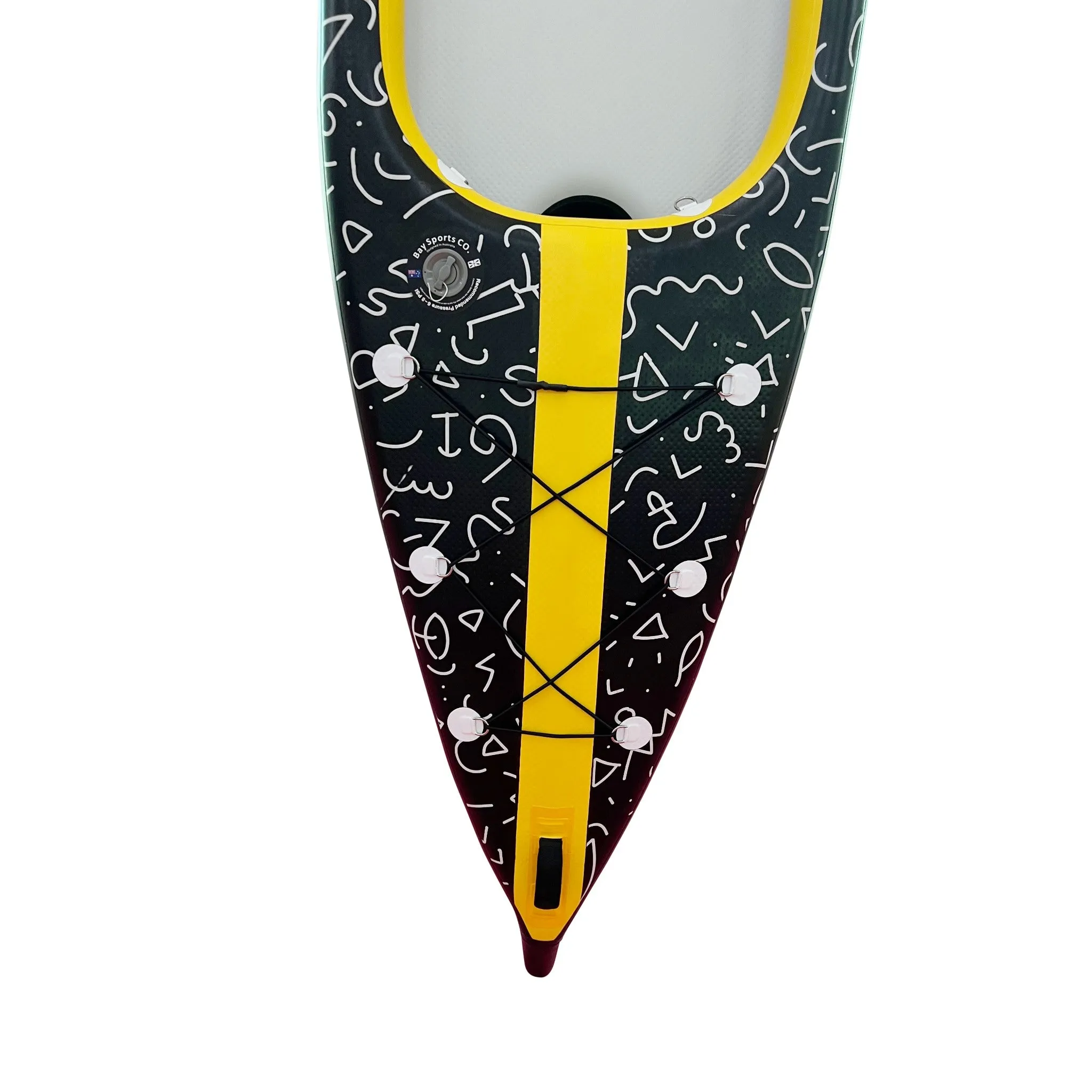 Air Glide Advance 385 - 3.85M Single Inflatable Kayak Black/Yellow