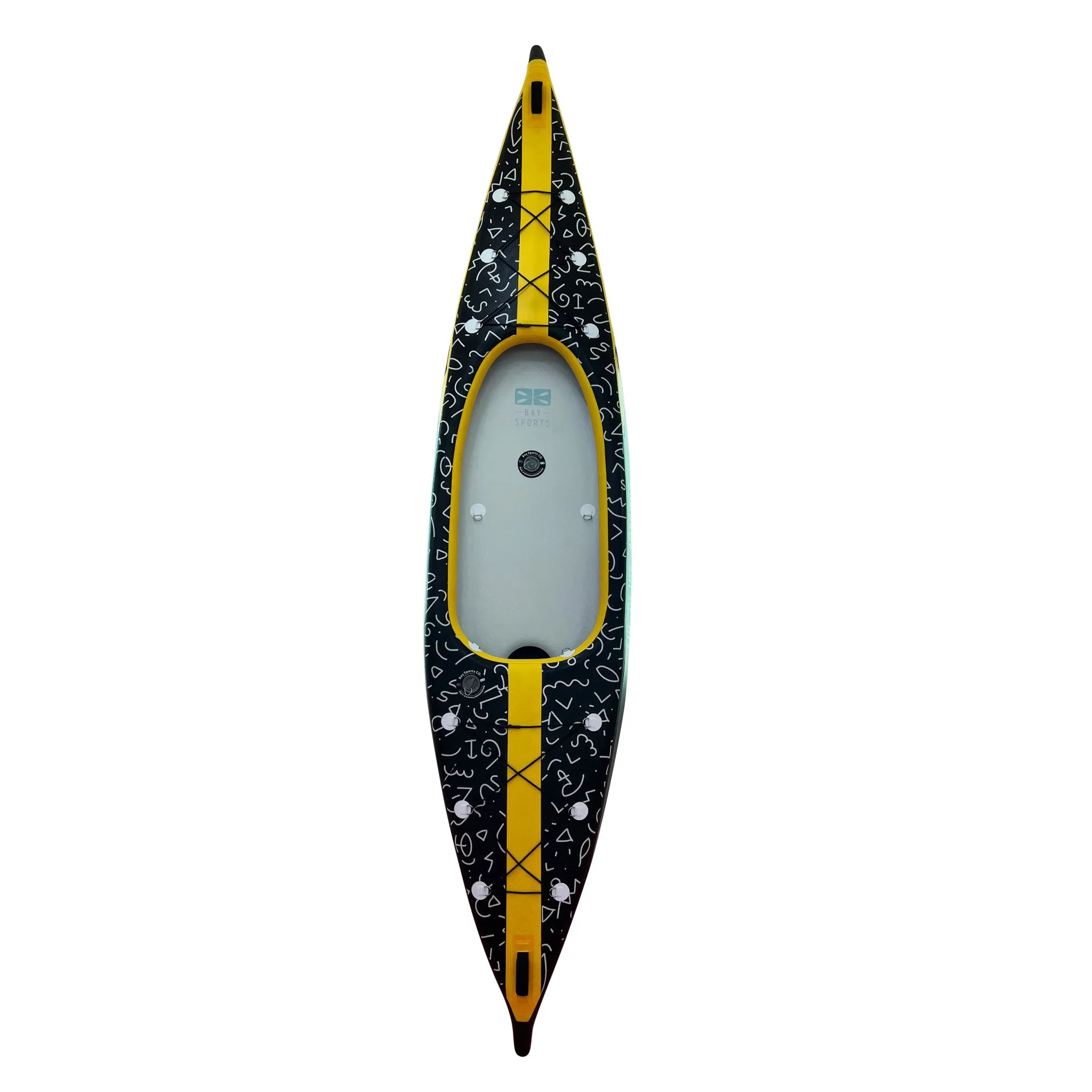 Air Glide Advance 385 - 3.85M Single Inflatable Kayak Black/Yellow