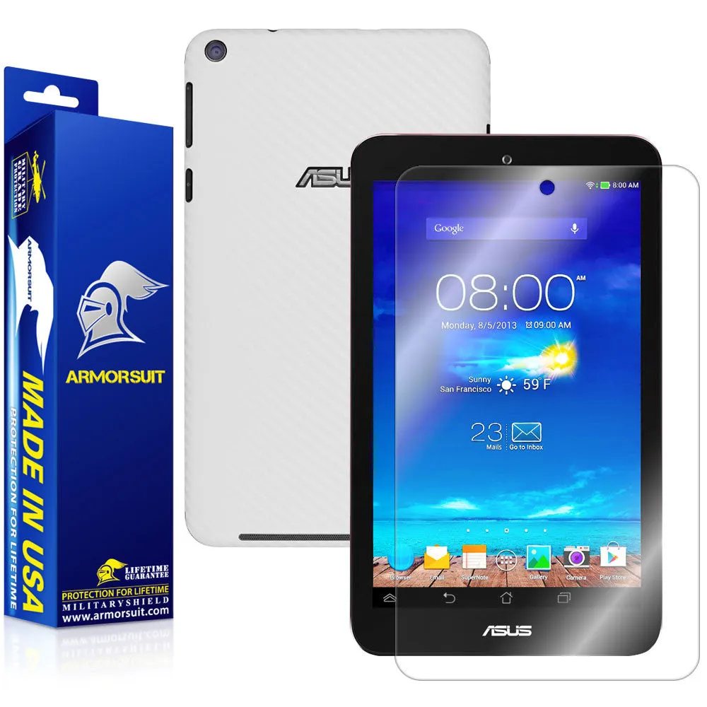 ASUS MeMO Pad 8 ME181C Screen Protector   White Carbon Fiber Film Protector