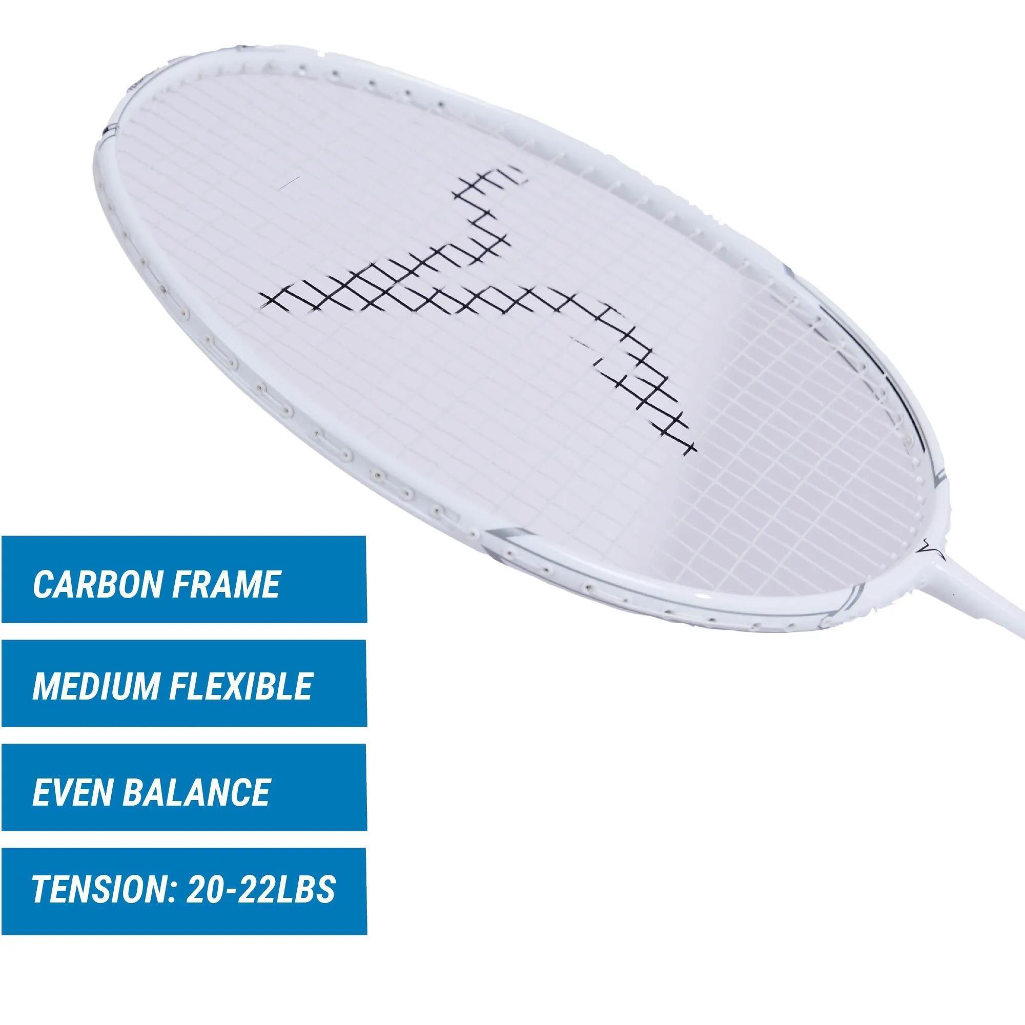 Badminton racket BR 500 adult white PERFLY, white