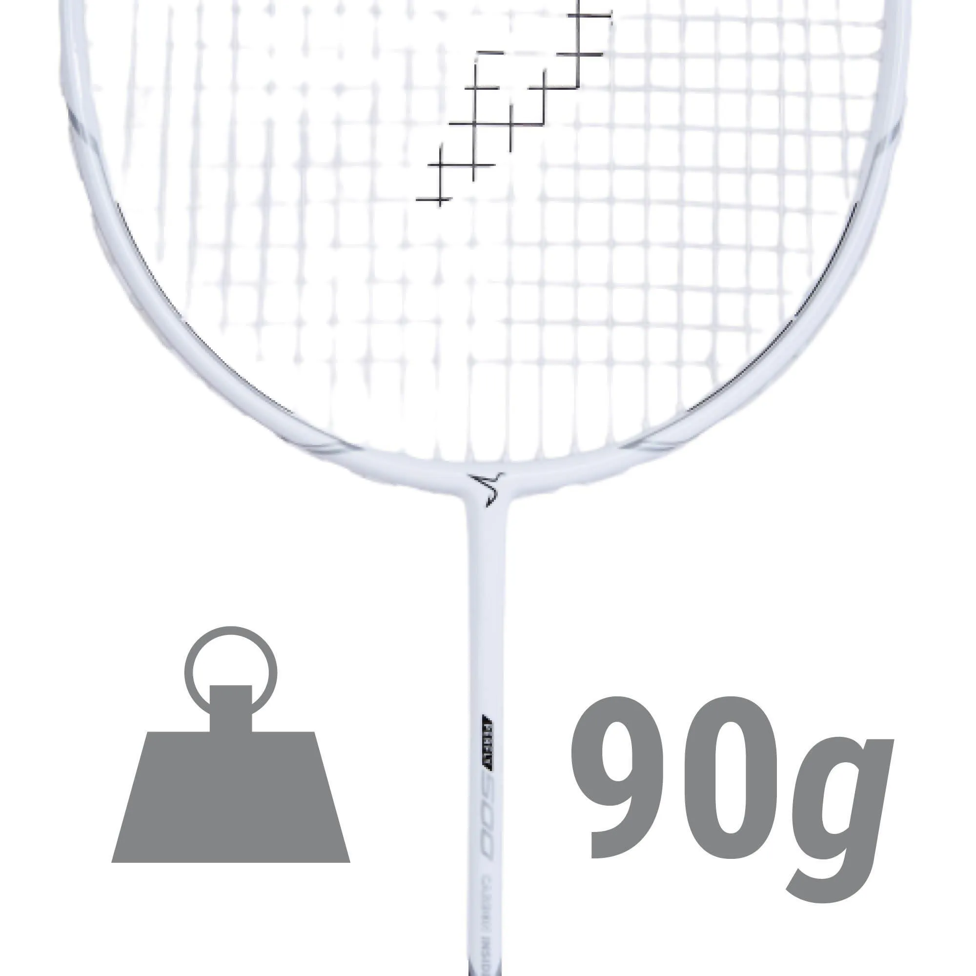 Badminton racket BR 500 adult white PERFLY, white