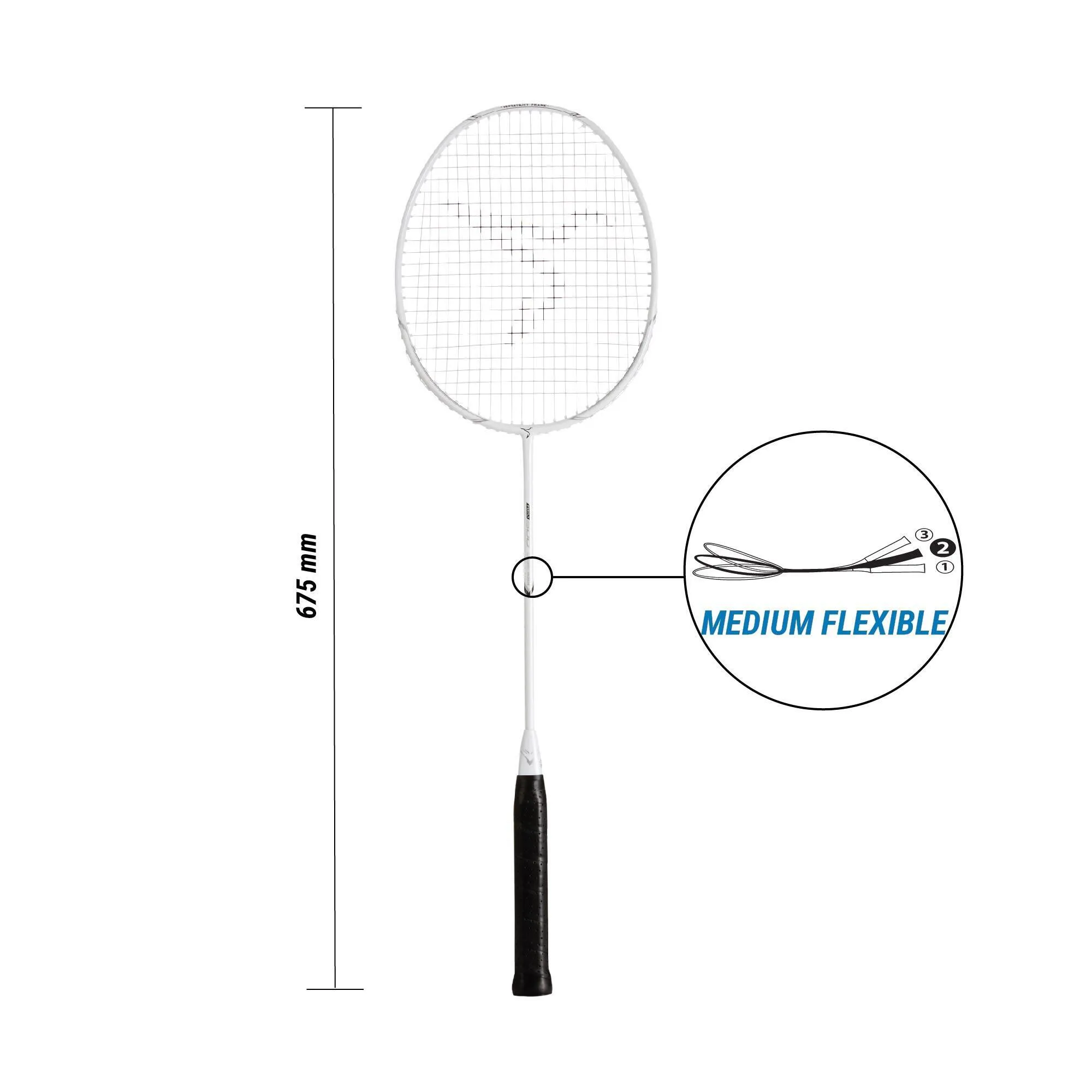 Badminton racket BR 500 adult white PERFLY, white