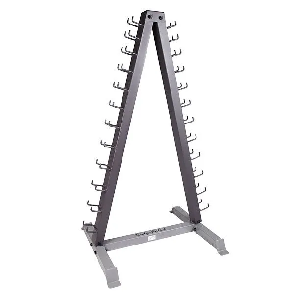 Body-Solid - 12 Pair Vinyl Rack with Rack, Includes GDR24 and pairs Vinyl Dumbbells 1-15lbs