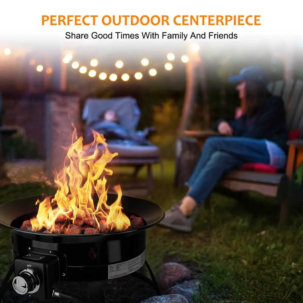 Camplux Propane Fire Pit Camping Fire Bowl for Cozy Outdoor Gatherings