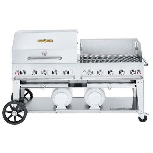 Crown Verity Premium Mobile Grill Club Series 72" with Roll Dome & Windguard