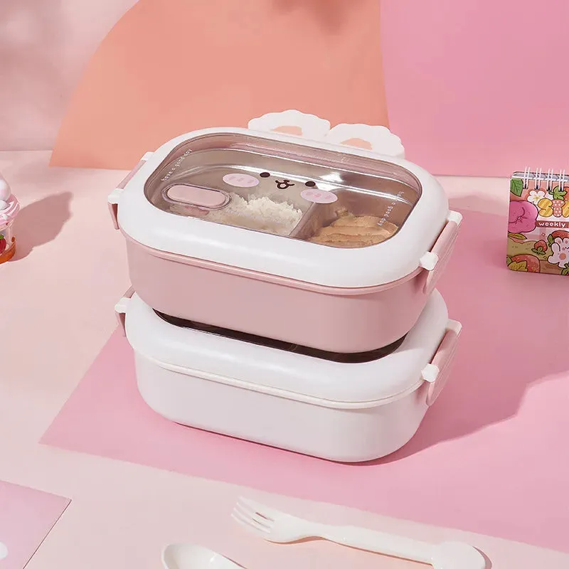 Dear Bunny Stainless Steel Insulated Lunch Bento Box