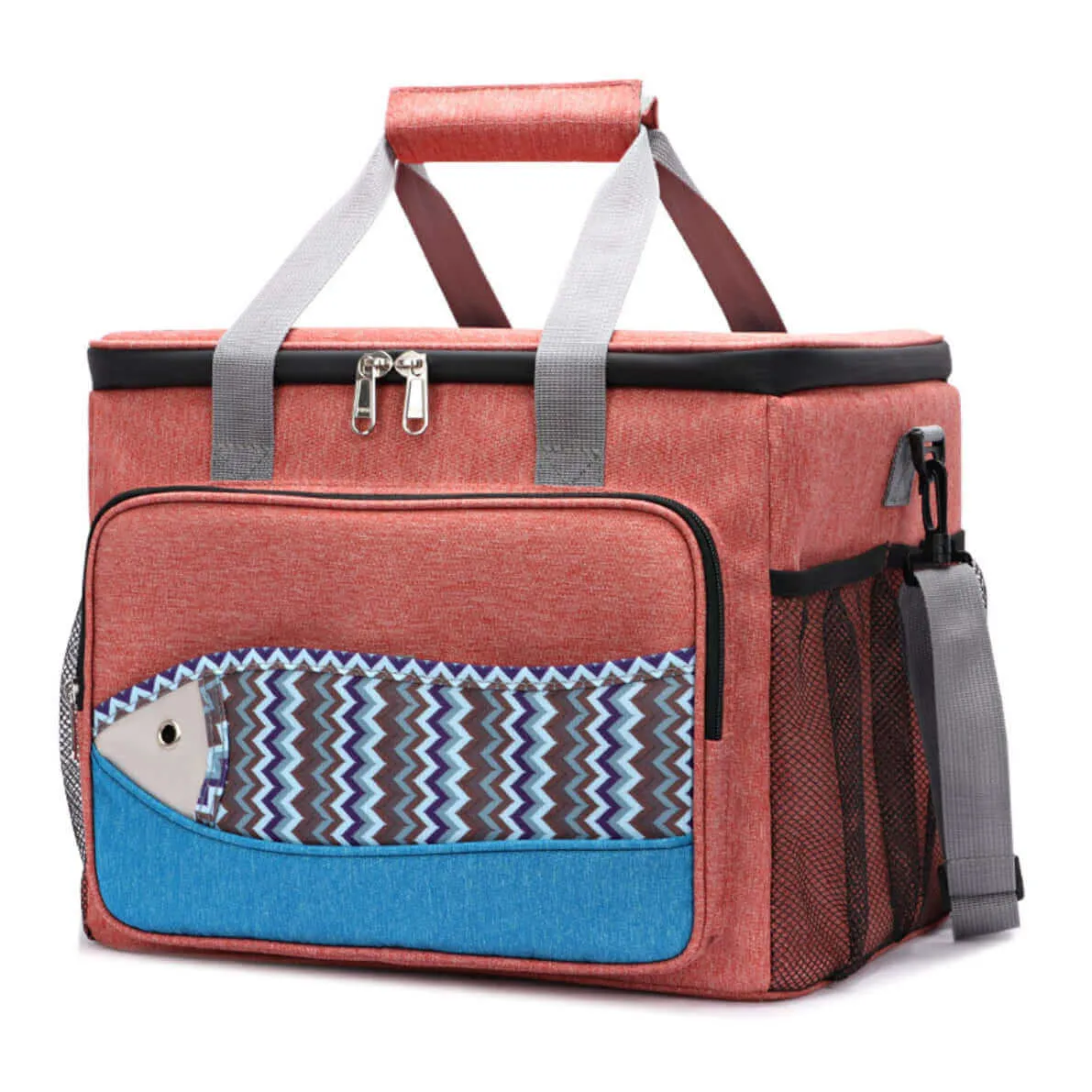 Fish Pattern Insulated Cooler Bag for Outdoor Adventures