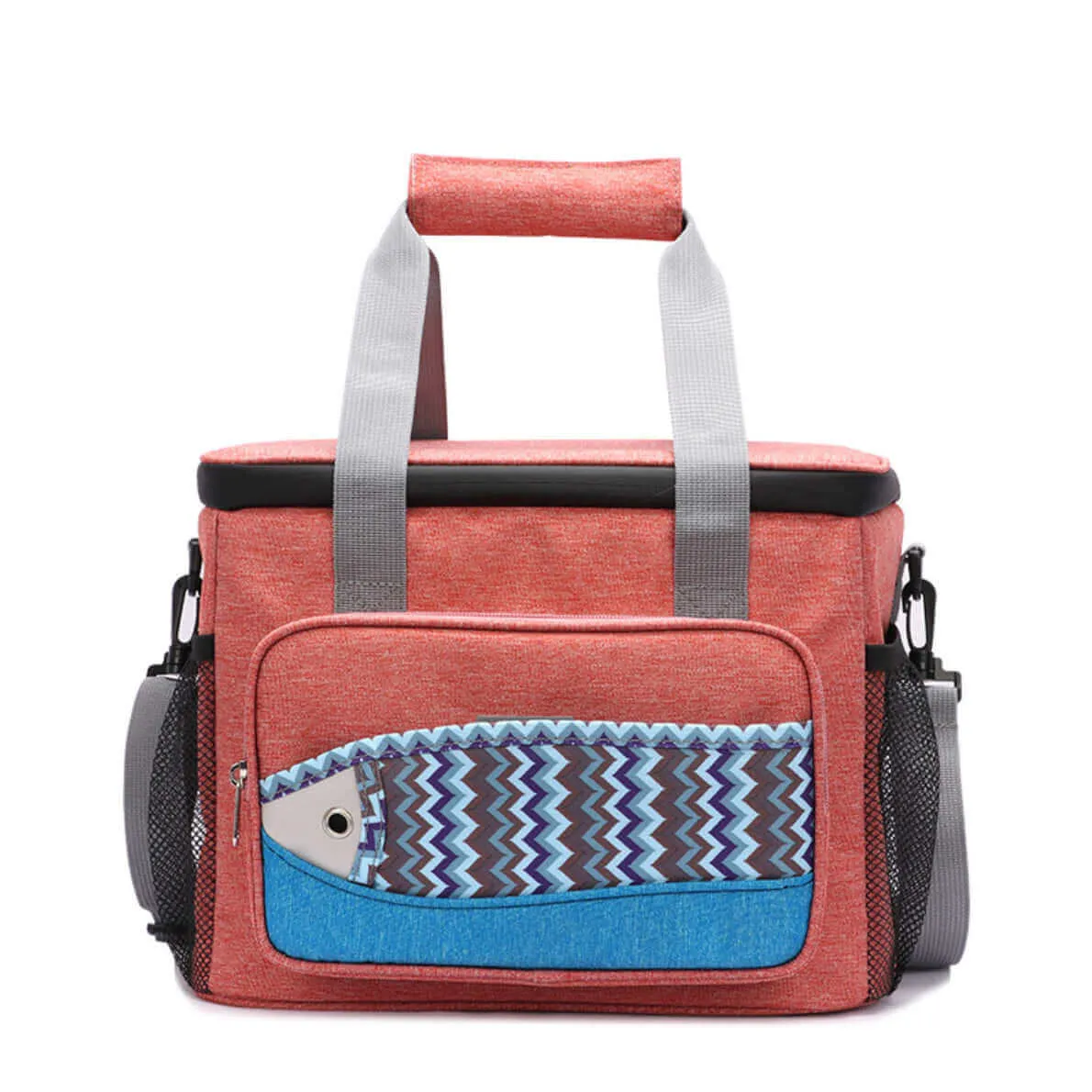 Fish Pattern Insulated Cooler Bag for Outdoor Adventures