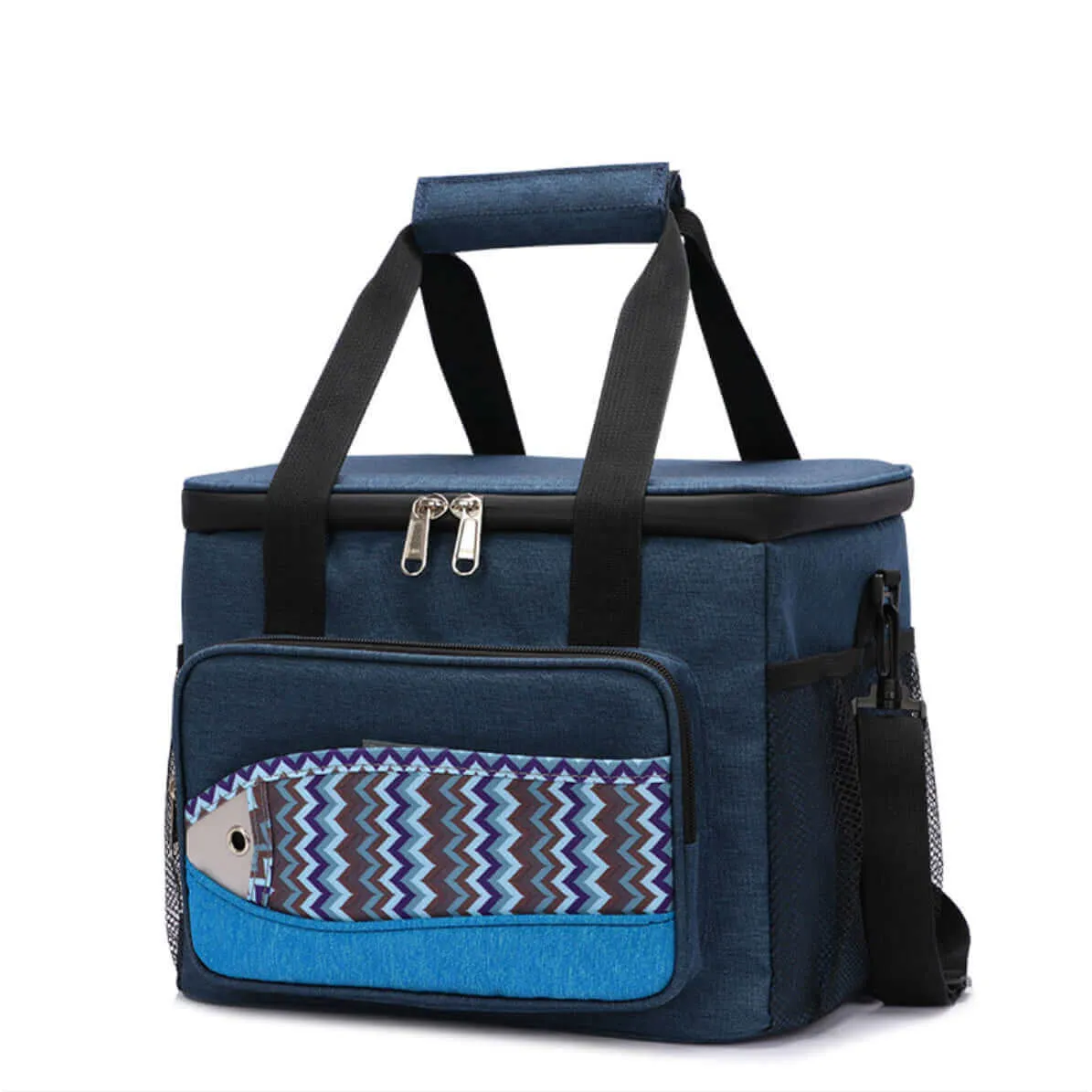 Fish Pattern Insulated Cooler Bag for Outdoor Adventures