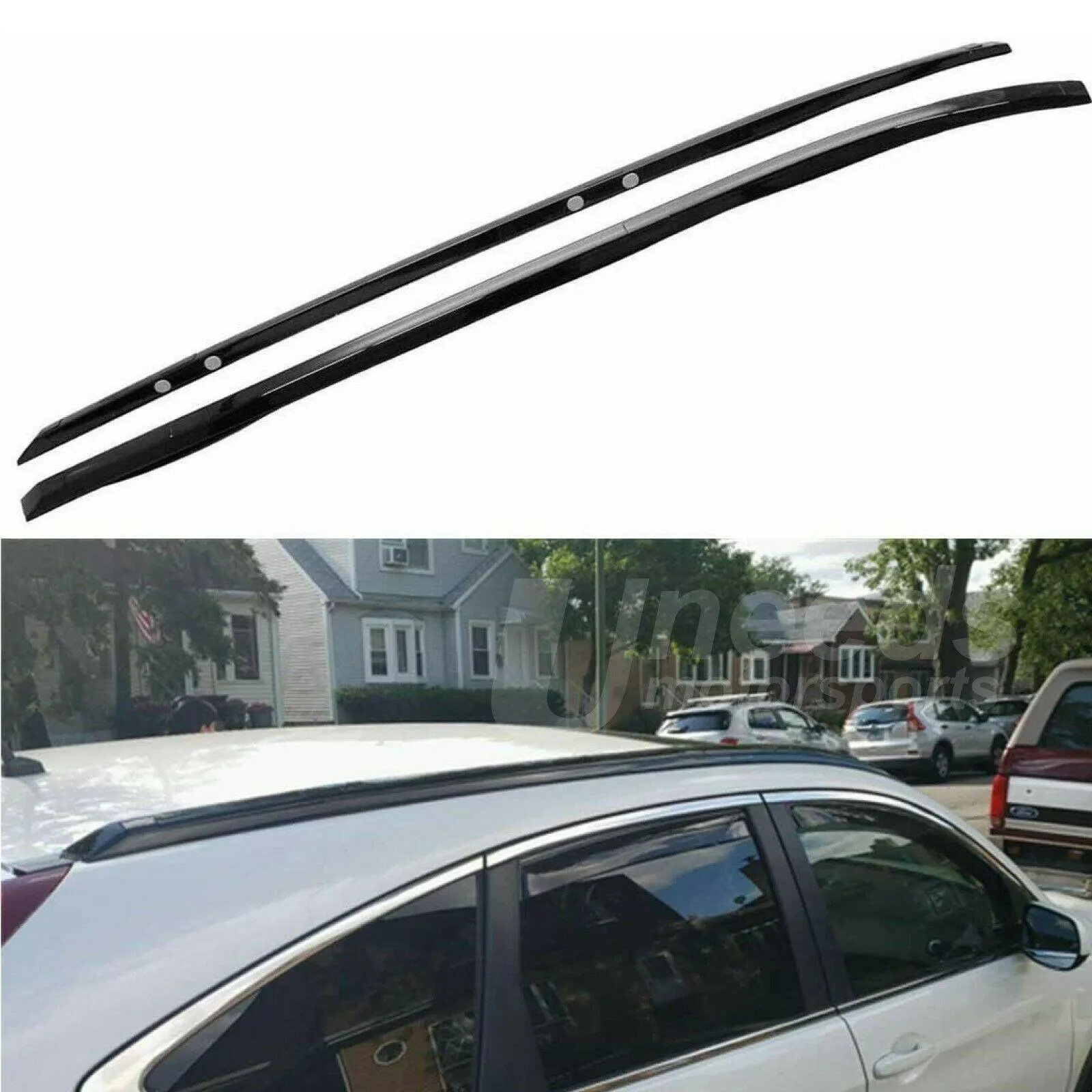 Fit 2012-2016 Honda CRV CR-V Black Bolt On Roof Rack Side Rail Bar Cross Bar Set