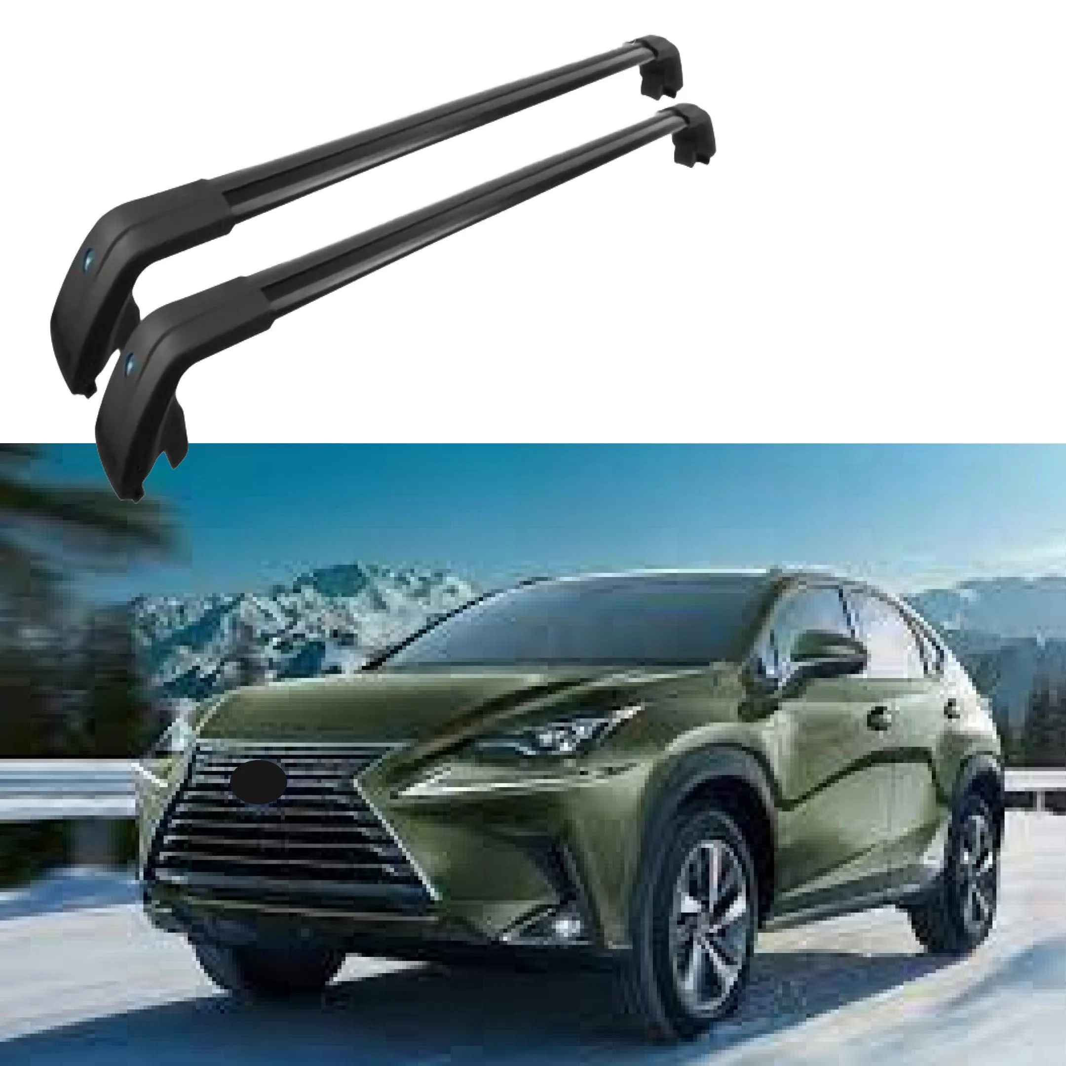 Fit 2015-2021 LEXUS NX200t NX300H Baggage Luggage Cross Bar (Black)