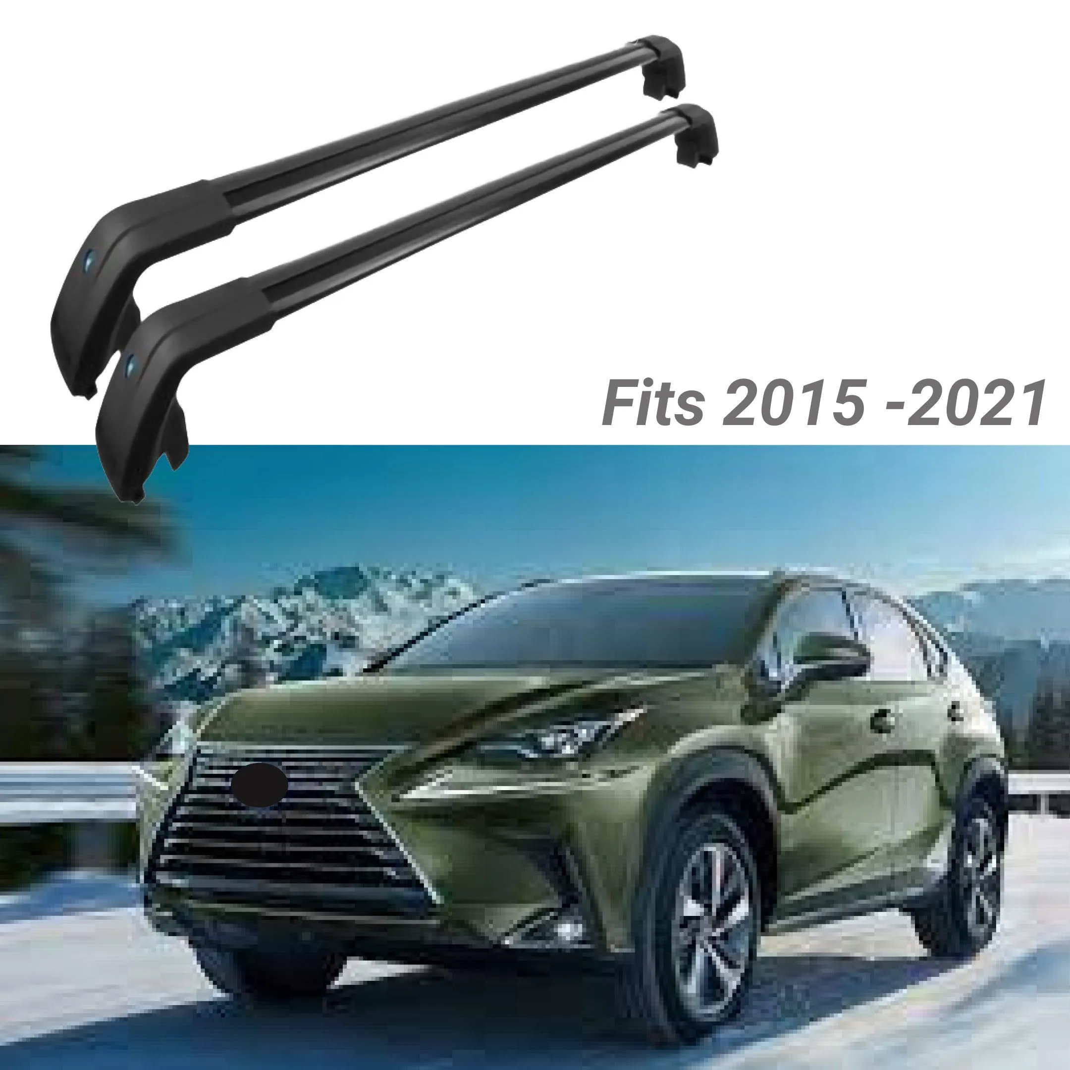 Fit 2015-2021 LEXUS NX200t NX300H Baggage Luggage Cross Bar (Black)