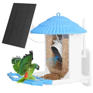 Fresh Fab Finds Solar Powered Smart Bird Feeder 2K Bird Watching Camera With PIR Motion AI Birds Species Identify Two-Way Audio Real-Time App Notification Capture Vid