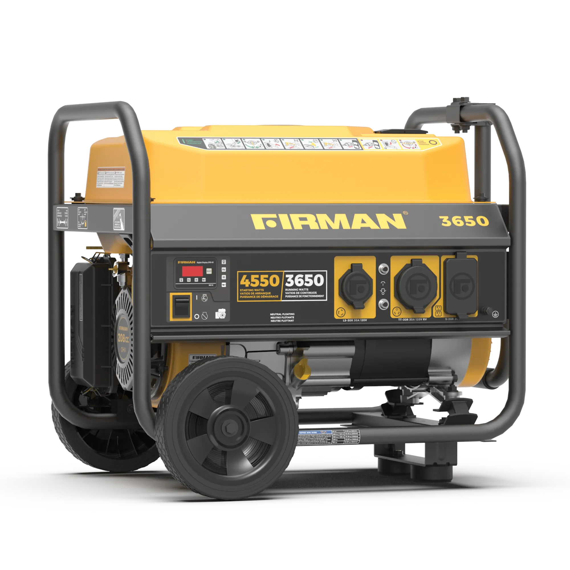 Gas Portable Generator 4550W Recoil Start 120V