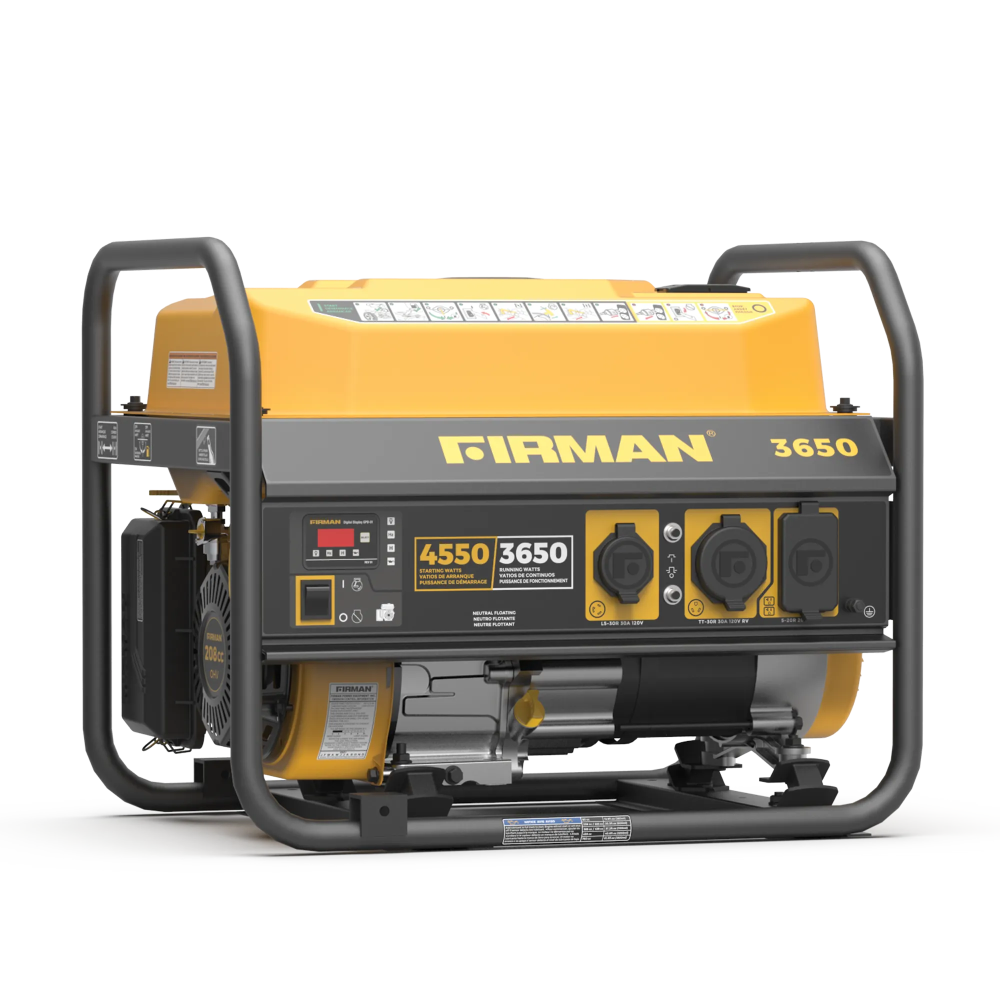 Gas Portable Generator 4550W Recoil Start 120V