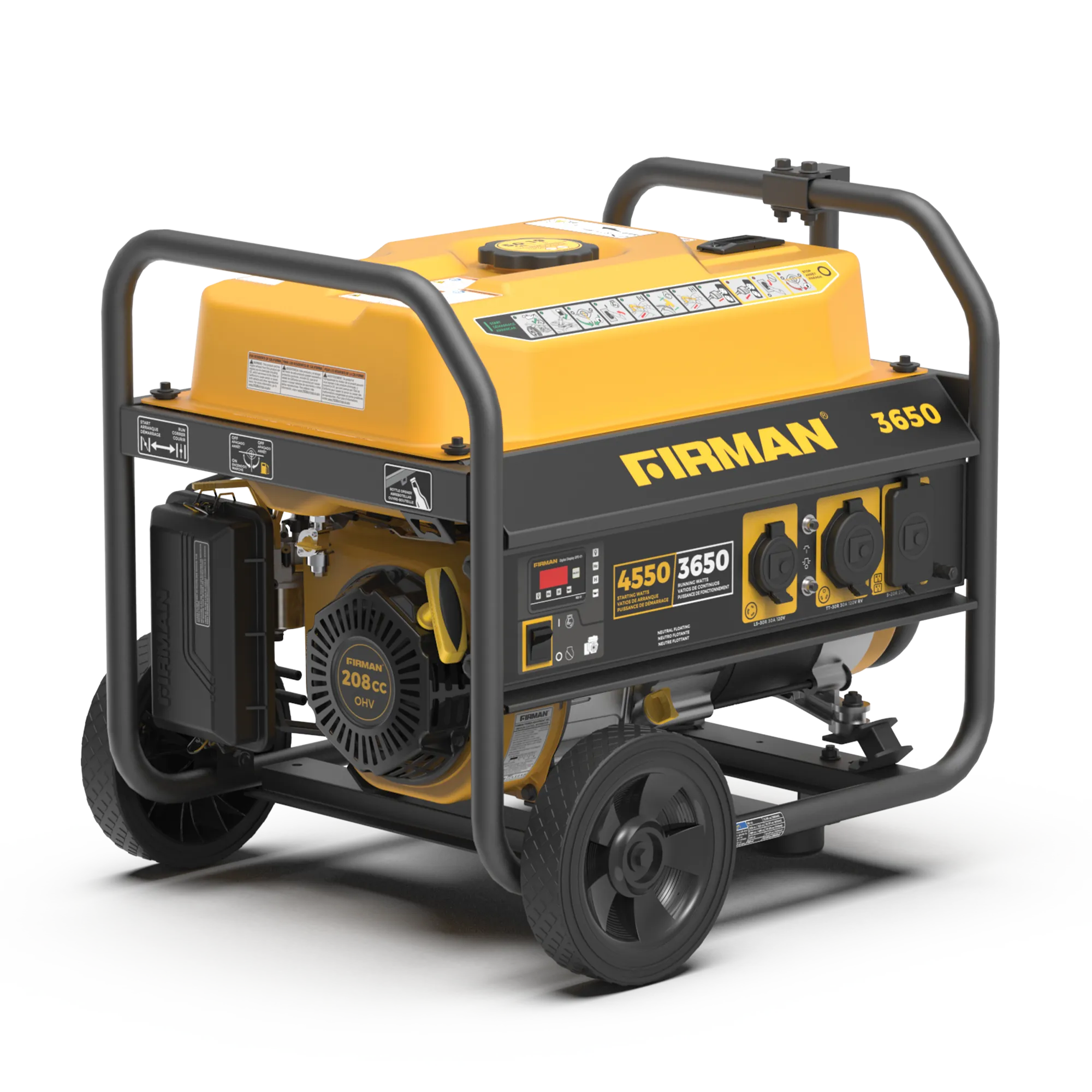 Gas Portable Generator 4550W Recoil Start 120V