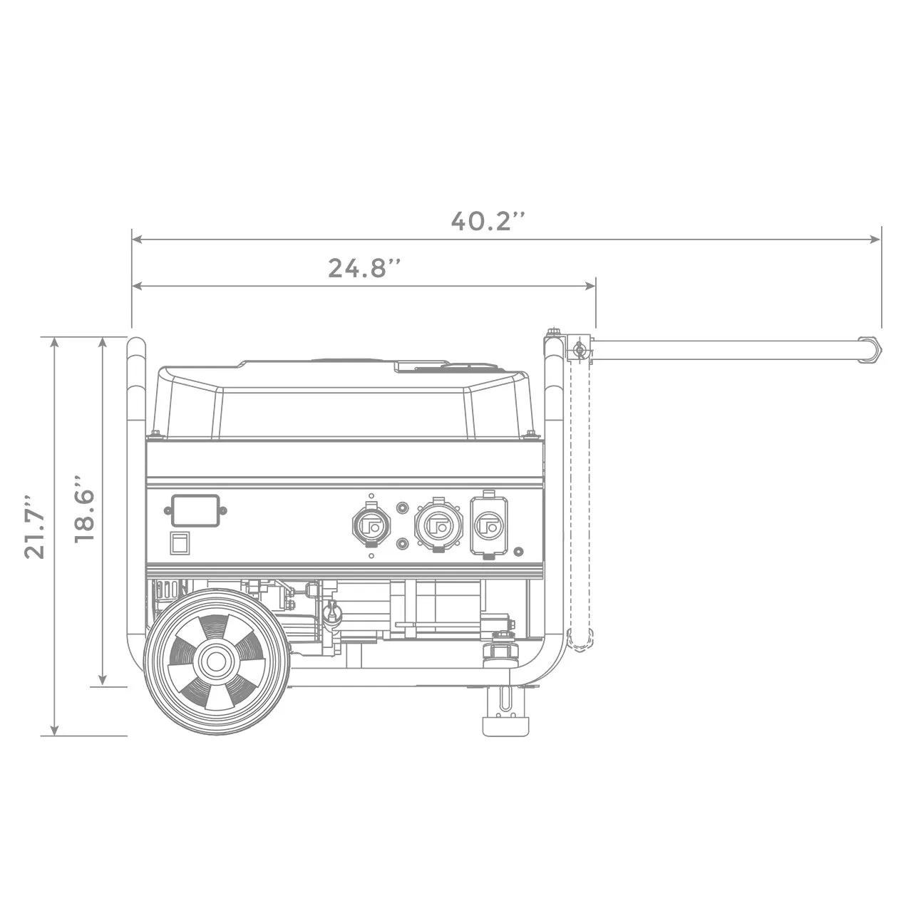 Gas Portable Generator 4550W Recoil Start 120V