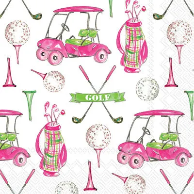 Girly Golf Cocktail Napkin