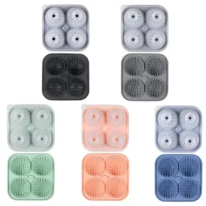 Golf Silicone Ice Ball Round Mold Whiskey Special 4 Golf Ice Grid Mold Kitchen Tool For Whisky Cocktail Cola Baby Food And Drink