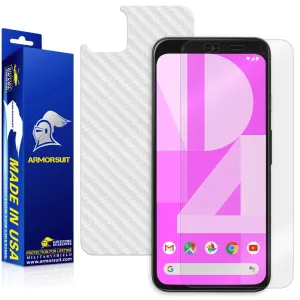 Google Pixel 4 XL Screen Protector   White Carbon Fiber Skin