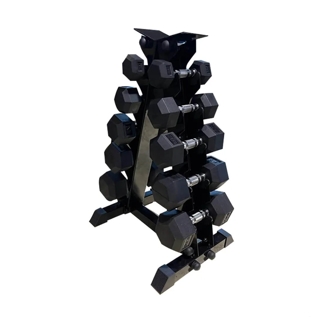 Hex Rubber Dumbbells (2kg to 10kg) Set