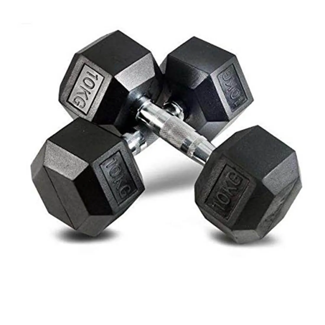 Hex Rubber Dumbbells (2kg to 10kg) Set